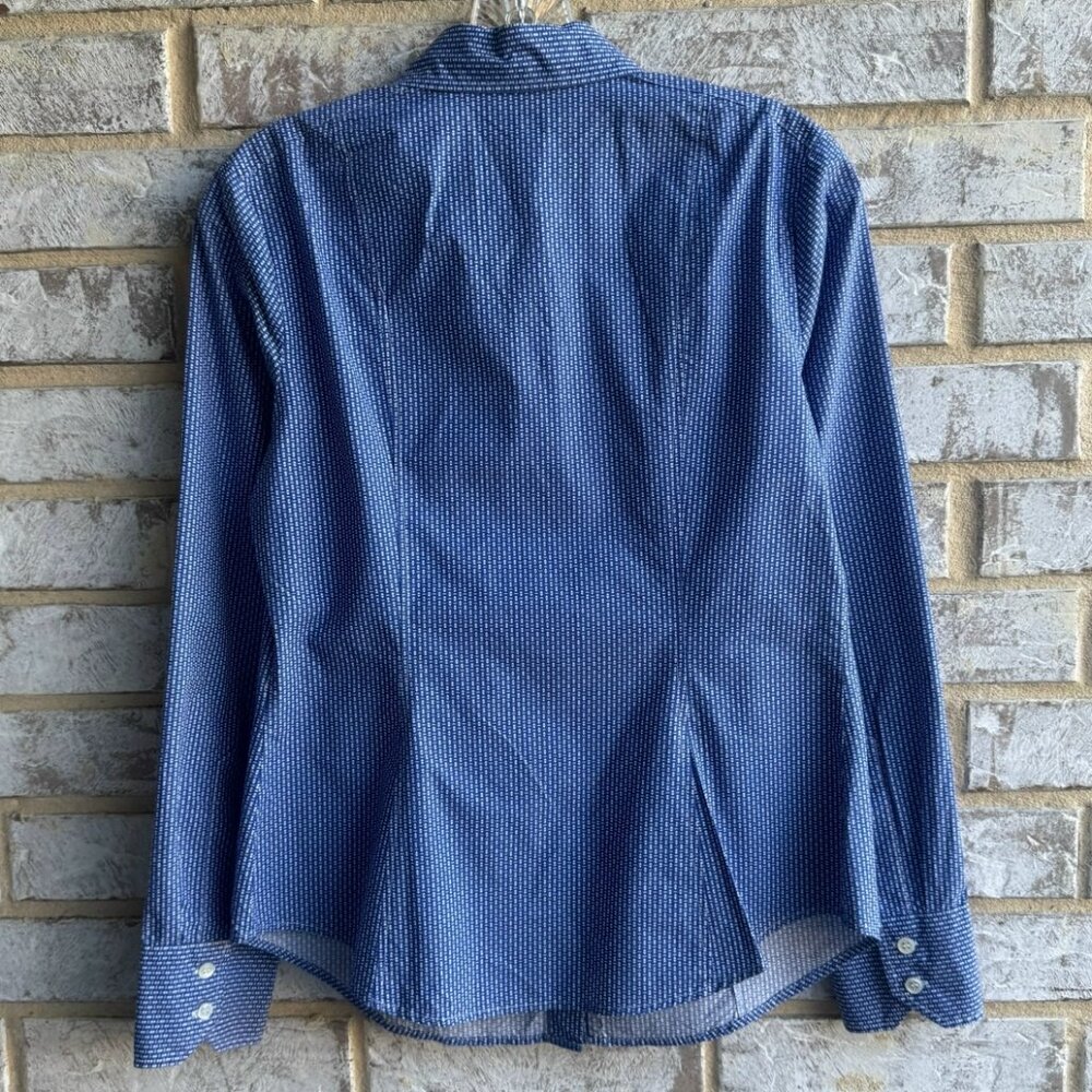 Talbots Vintage Long Sleeve Button Front Collared Stretch Shirt Women's Size 8 - Picture 2 of 9